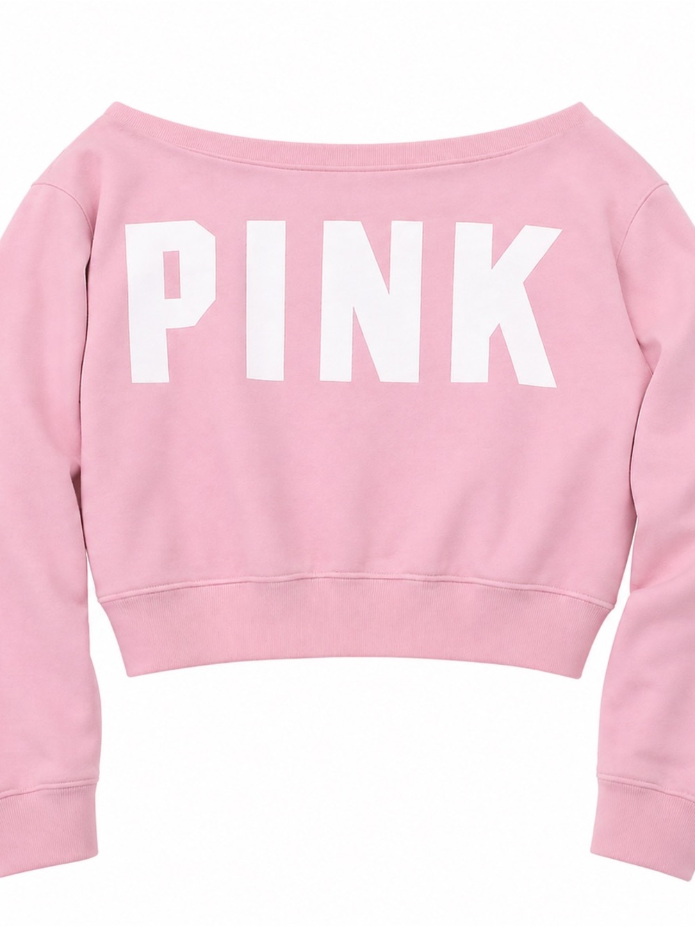 Victoria’s Secret PINK Luxe Cropped Sweatshirt Blush pink Logo Pullover S - Picture 4 of 5